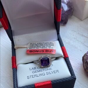 Amethyst and sterling silver ring Size 7